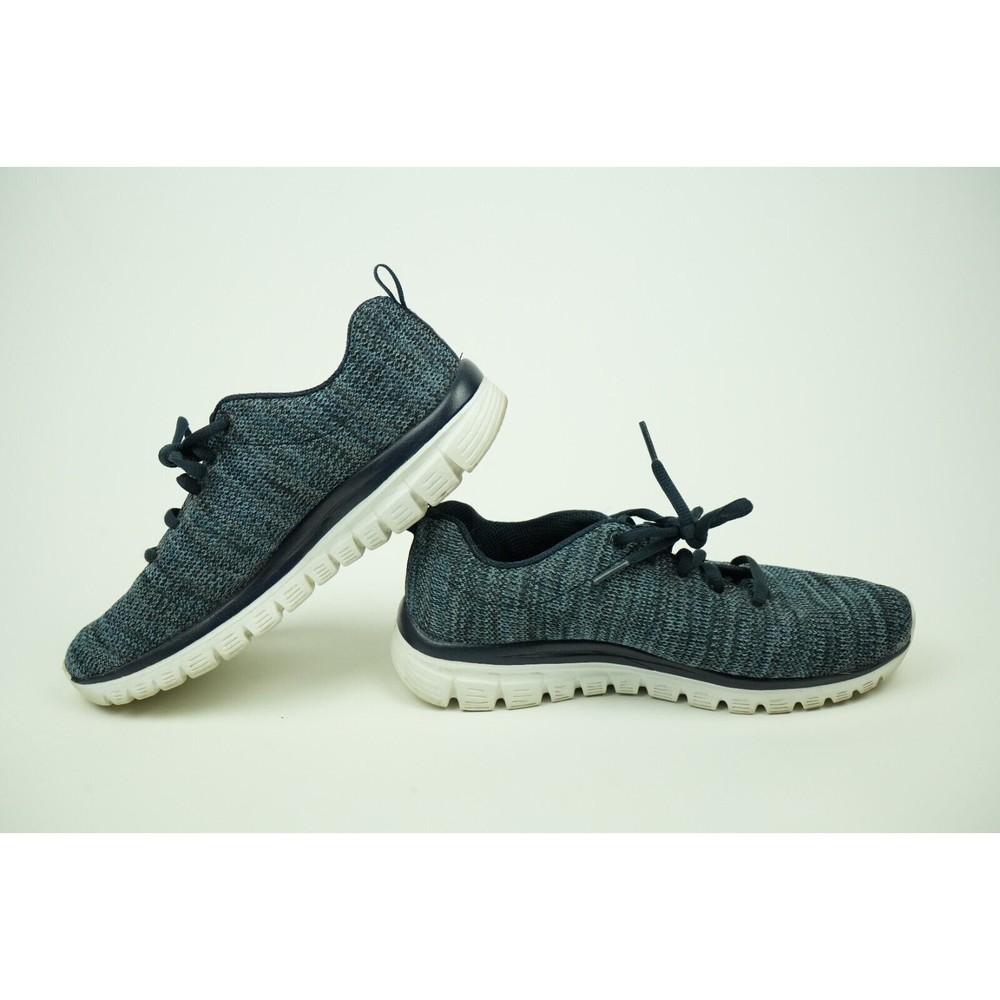 Skechers Blue Knit Memory Foam Size 6.5 Women’s Sneaker SN 12614